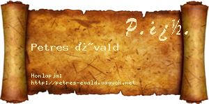 Petres Évald névjegykártya